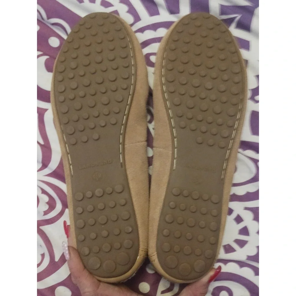 Lands' End Women's Leather Suede Slip On Moccasins, Size 8.5‎